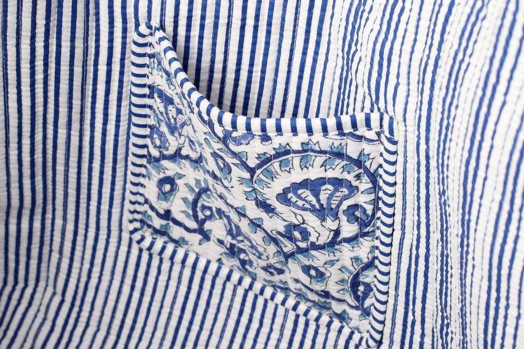 Large Tote Bag - Blue Vine